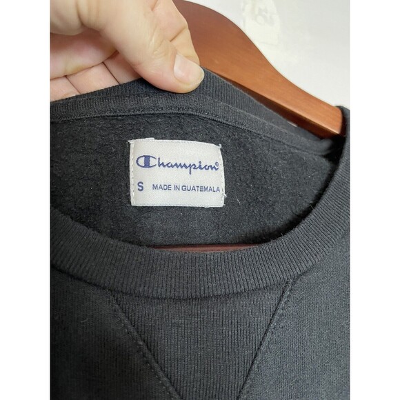 Champion Princeton Womens Small Campus Crew Sweatshirt Black Logo Cotton - Picture 3 of 6